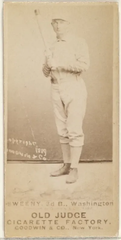 Peter Jay "Pete" Sweeny, 3rd Base, Washington Nationals, from the Old Judge series (N172) for Old Judge Cigarettes