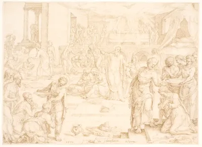 Peter og de øvrige apostle døber menigheden i Jerusalem