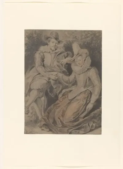 Peter Paul Rubens met zijn eerste vrouw Isabella Brant