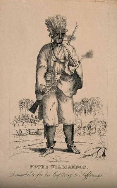 Peter Williamson, kidnapped as a child and transported to the American plantations; became traveller and writer