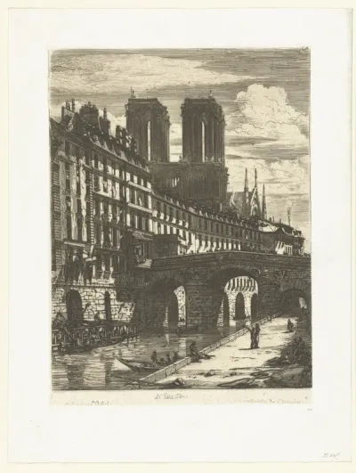 Petit Pont over de Seine in Parijs