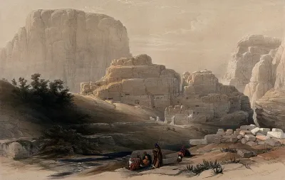 Petra: the central part, showing the remains of Kusr Faron