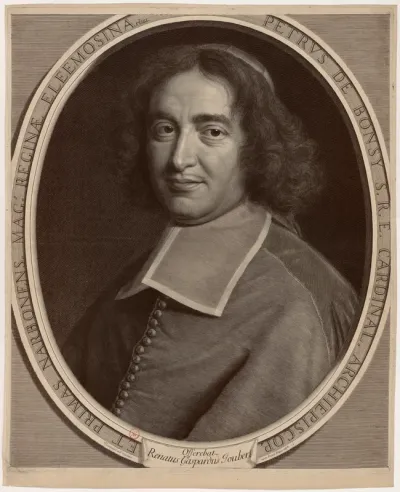 Petrus De Bonsy S.R.E. Cardinal Archiepiscop. et Primes Narbonens. Mag. Reginae Eleemosinarius. Nanteuil ad vivum cum Privil. Regis 1678