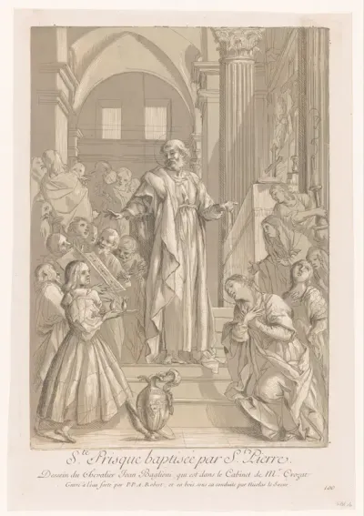 Petrus doopt de heilige Prisca van Rome