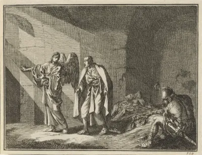 Petrus door de engel uit de gevangenis bevrijd