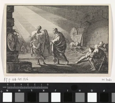 Petrus door de engel uit de gevangenis bevrijd
