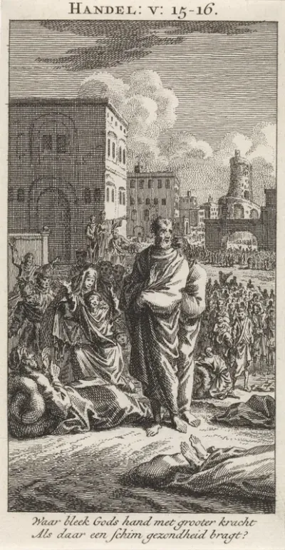 Petrus en Johannes tussen de zieken