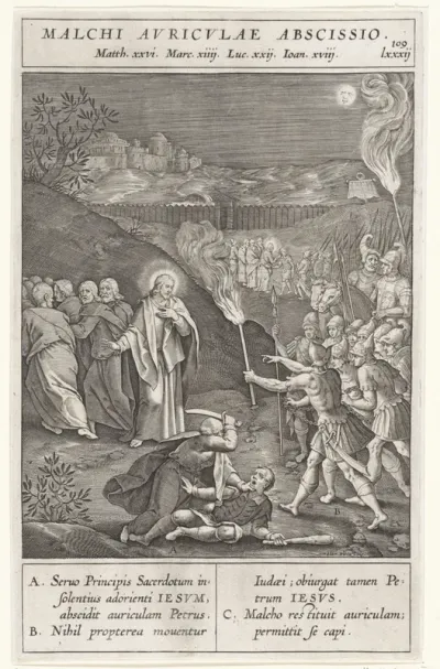 Petrus hakt het oor van Malchus af