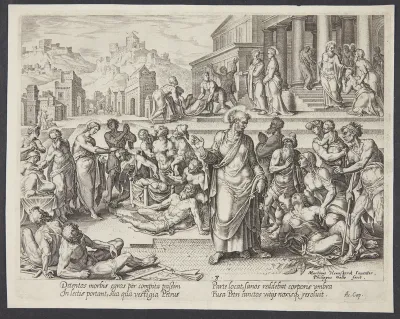 Petrus helbreder den halte med sin skygge