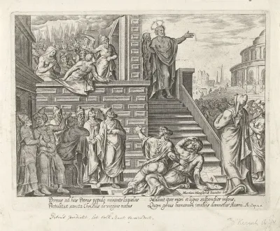 Petrus preekt in Jeruzalem
