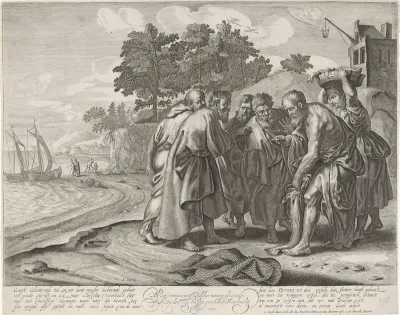 Petrus vindt een munt in de bek van een vis