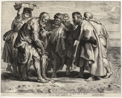 Petrus vindt een munt in een vis