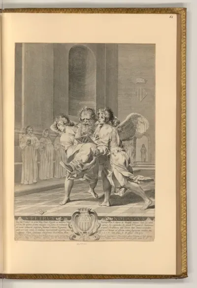 Petrus von Nolascus von Engeln getragen