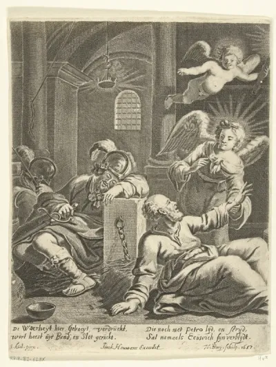Petrus wordt uit de gevangenis bevrijd