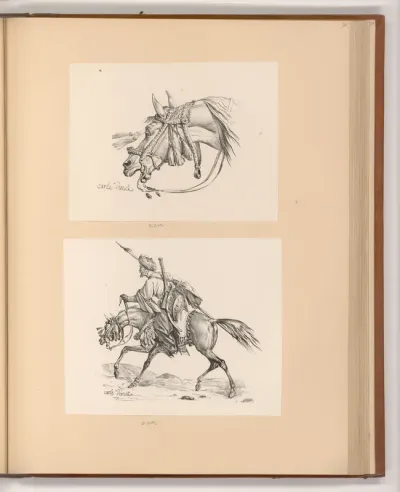 Pferdekopf; Pferd mit orientalischem Reiter