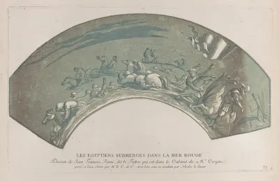 Pharaoh's army engulfed by the Red Sea; from 'Recueil d'estampes d'après les plus beaux tableaux et d'après les plus beaux desseins qui sont en France, Cabinet Crozat' after Giovanni Francesco Penni
