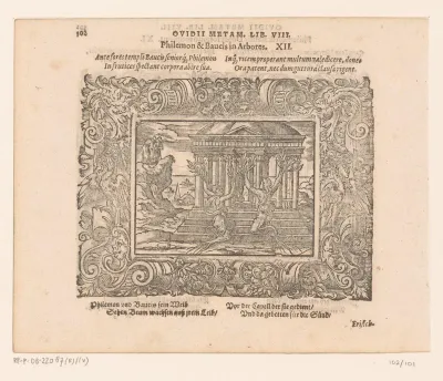Philemon en Baucis in bomen veranderd