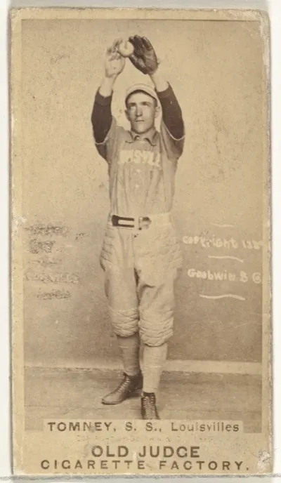 Philip H. "Buster" Tomney, Shortstop, Louisville Colonels, from the Old Judge series (N172) for Old Judge Cigarettes