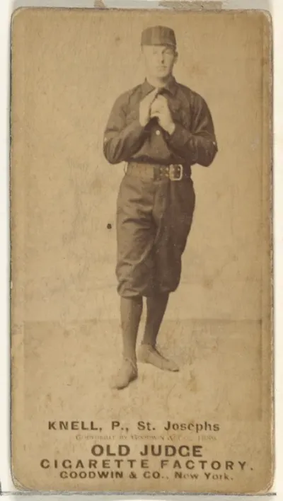 Philip Louis "Phil" Knell, Pitcher, St. Joseph Clay Eaters, from the Old Judge series (N172) for Old Judge Cigarettes