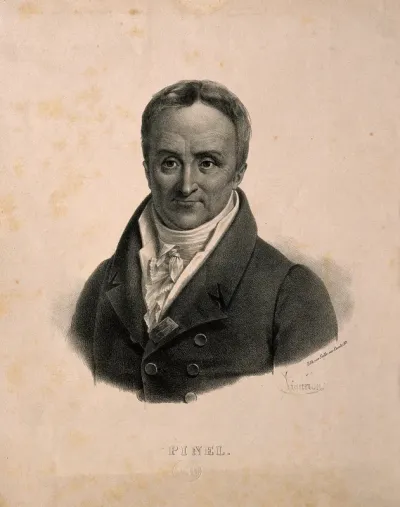 Philippe Pinel. Lithograph by P. R. Vignéron