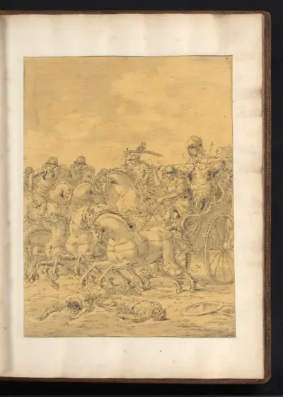 Philippus II van Macedonië en Alexander de Grote op 17-jarige leeftijd in de strijd tegen Thebe
