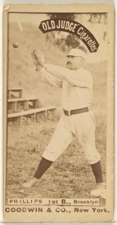 Phillips, 1st Base, Brooklyn, from the Old Judge series (N172) for Old Judge Cigarettes