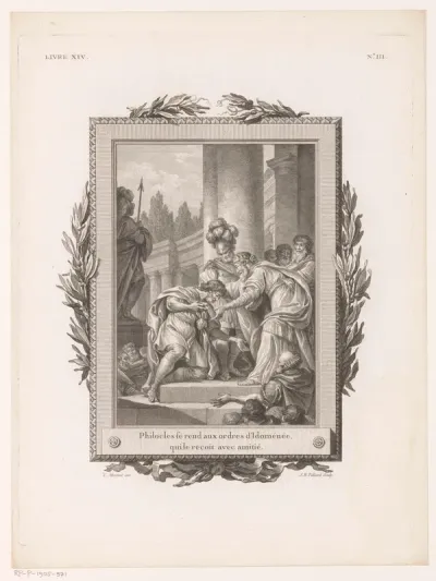 Philokles wordt vriendschappelijk ontvangen door Idomeneus