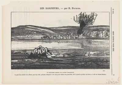 Philosophical contemplations of a lover of silent pleasures, from 'The bathers,' published in Le Petit Journal pour Rire, August 6, 1864