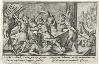Phineus verstoort de bruiloft van Perseus en Andromeda