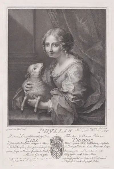 Phyllis holding a lamb