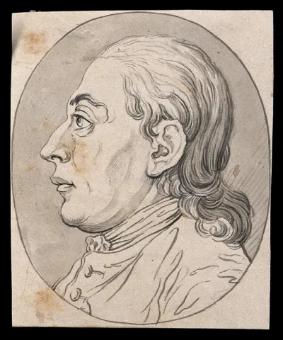 Physiognomy of a man expressing docility