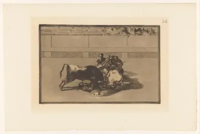 Picador van zijn paard gevallen