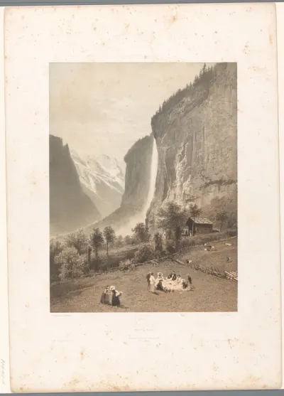 Picknick met zicht op de Staubbachwaterval