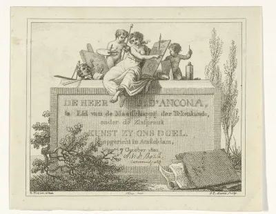 Pictura geflankeerd door twee putti