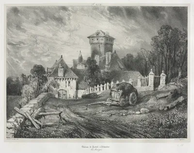 Picturesque and Romantic Journeys in Old France: Auvergne (vol. II): Pesteil Chateau at Polminhac, Plate 202