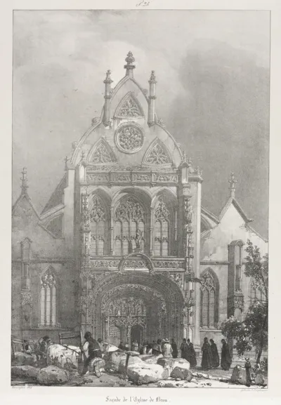 Picturesque and Romantic Trips in Old France, Franche-Compté: Front of the Church at Brou