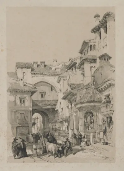 Picturesque Sketches in Spain: Gate of the Vivarrambla, Granada