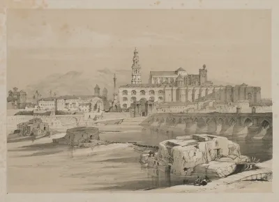 Picturesque Sketches in Spain: Remains of a Roman Bridge on the Guadalquiver, Cordova