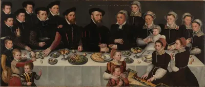 Pierre de Moucheron (1508-67), his Wife Isabeau de Gerbier, their eighteen Children, their Son-in-Law Allard de la Dale and their first Grandchild