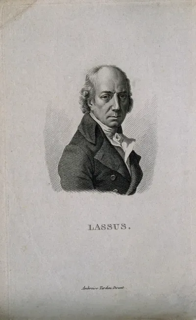 Pierre Lassus. Stipple engraving by Forestier [?]