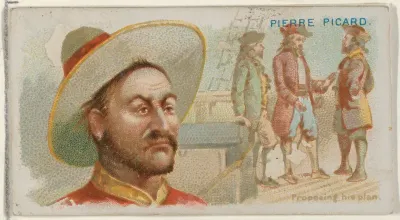 Pierre Picard, Proposing His Plan, from the Pirates of the Spanish Main series (N19) for Allen & Ginter Cigarettes