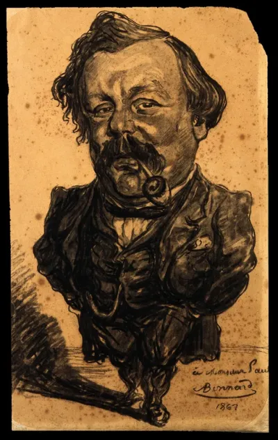 Pierre Véron. Charcoal drawing, 1867