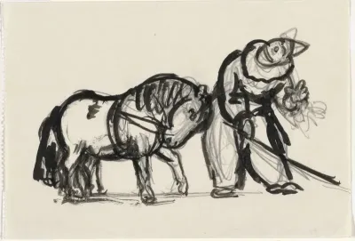 Pierrot dresseert pony (schets)