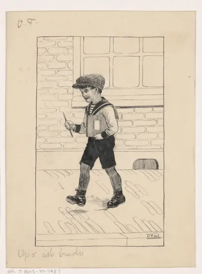 Piet loopt naar school