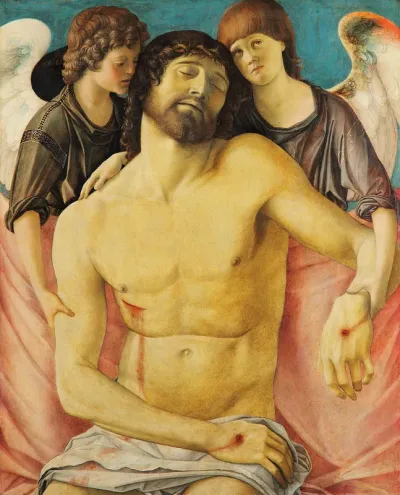 Pieta or Dead Christ Supported by Angels (detail)