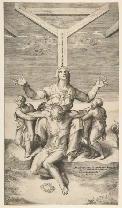 Pietà with Angels in front of the Cross