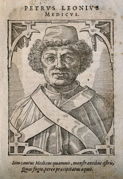 Pietro Leoni. Woodcut by T. Stimmer, 1589