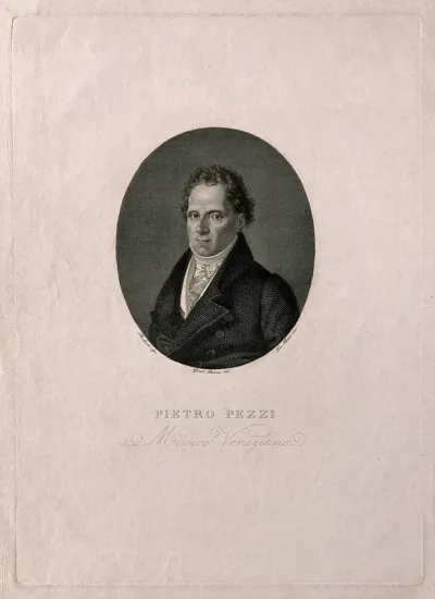 Pietro Pezzi. Line engraving by G. Bozza after Girolama Bozza after Roberti