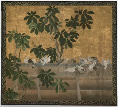 Pigeons and Rhododendrons