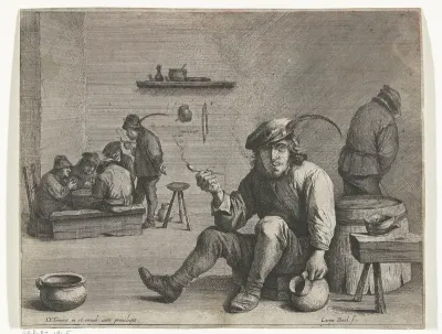 Pijprokende man in een kroeg